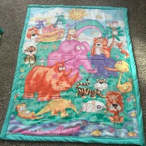 Handmade New Baby blanket with jungle animals